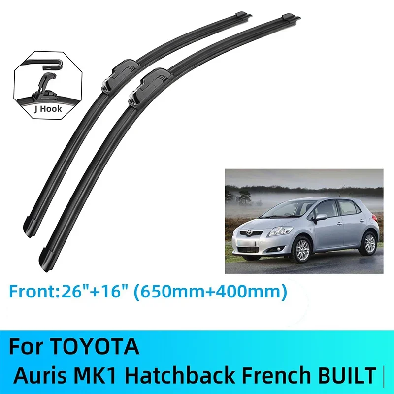 

For TOYOTA Auris MK1 Hatchback French BUILT Front Rear Wiper Blades Brushes Cutter Accessories J U Hook 2006-2012 2011 2012