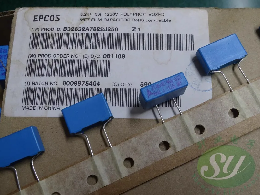 

10PCS EPCOS 0.0082uf/1250v 8.2nf 8n2 8200pf 822 New film capacitor 15MM