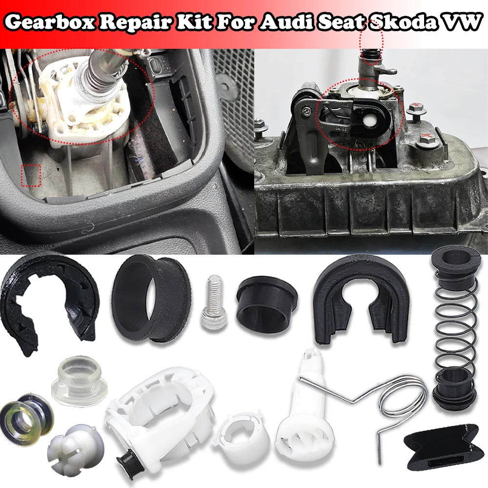 Gearbox Repair Kit For VW Audi Seat Skoda MT Trans Shifter First Gear Getter Reverse Lever Change Selector Linkage Bushes Spring