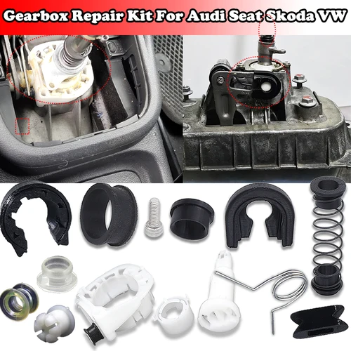 Kit de reparación de caja de cambios para VW Audi Seat Skoda MT Trans, palanca de cambios, palanca inversa, Selector de cambio, casquillos de enlace, resorte