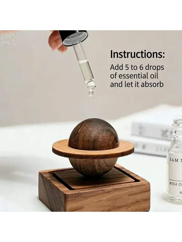 Jupiter Shaped Wooden Aroma Diffuser No Oil Needed Natural Wood Scent Ornament Home Dorm Decor Creative Birthday Friend Gift