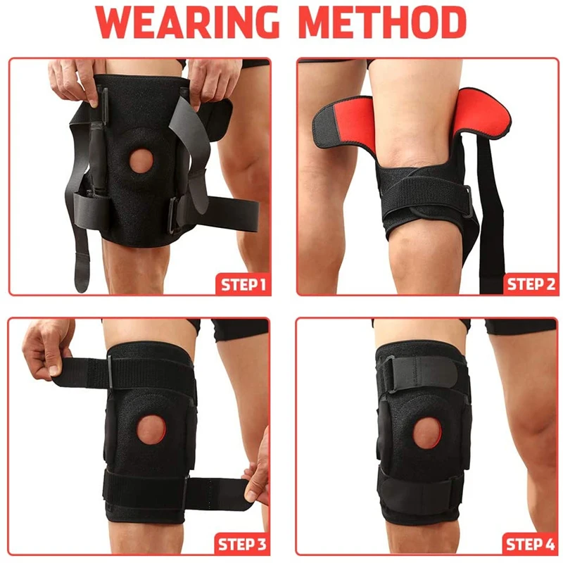 1Pcs Men Women Knee Support Brace Adjustable Open Patella Knee Pad Protector Guard for Gym Workout Sports Arthritis Joint Pain