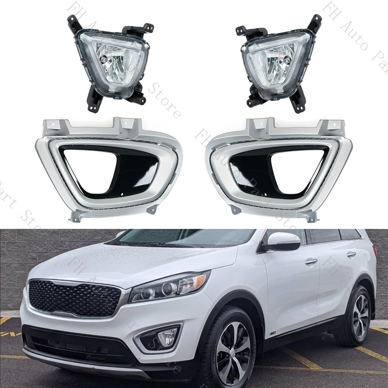 Farol de Neblina para Kia Sorento EX LX 2016 2017 2018, Capa de Luz de Neblina Dianteira, Moldura, Acabamento, Tampa, Aro, Capô