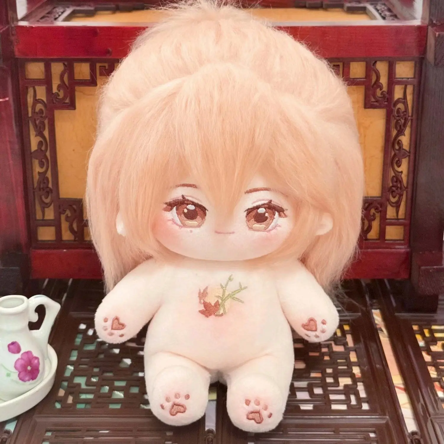 20 Cm Game Ashes of the Kingdom Anime Yuan Ji Colleagues Stuffed Pink Long Haired Plush Doll Peripheral Birthday Gift for Friend