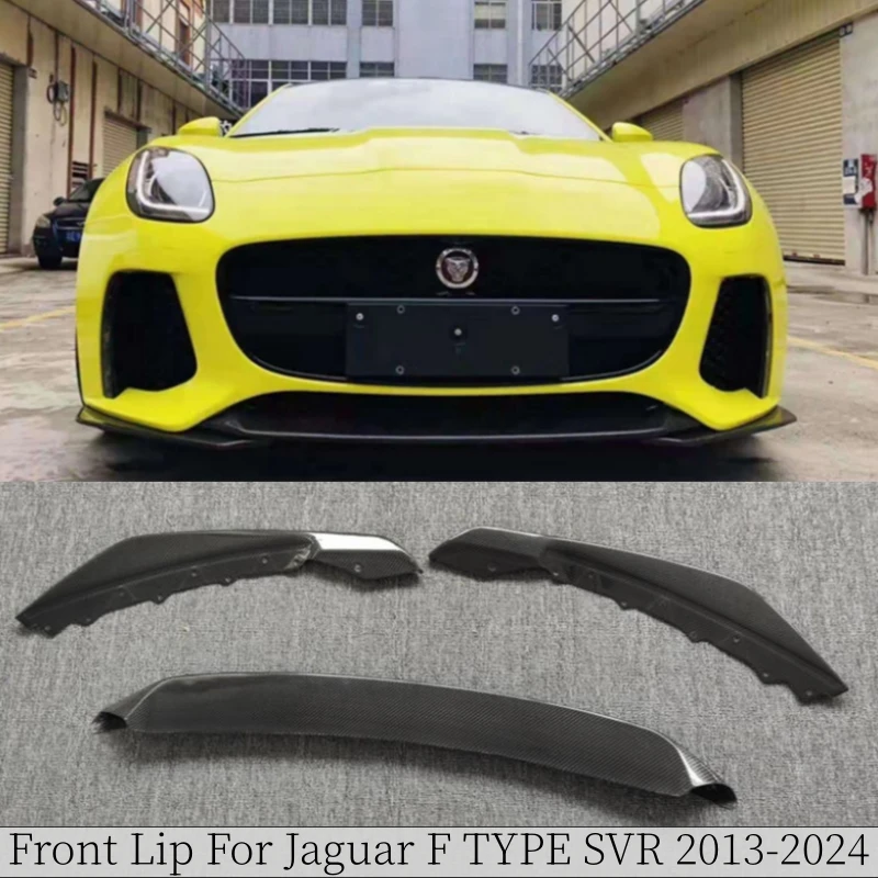 Pour Jaguar F TYPE SVR 2013-2024 véritable Fiber de carbone lèvre avant pare-chocs diffuseur Spoiler corps Kit séparateur mise à niveau Refits