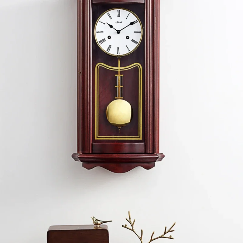 Wall Living Room Creative Retro Time Reporting Mechanical Movement Clock