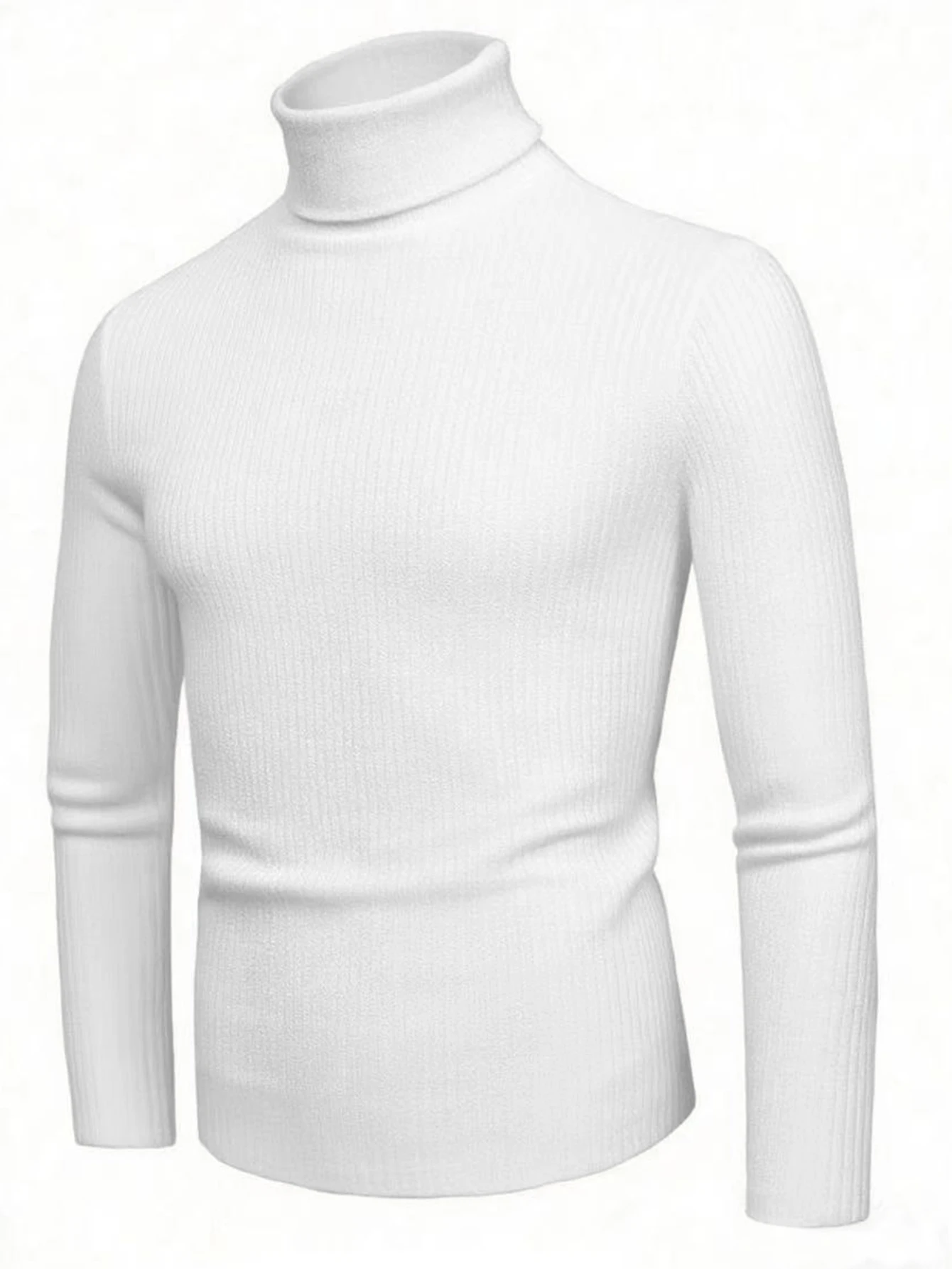 

Мужской пуловер с высоким воротом, однотонная полосатая футболка с длинным рукавом, повседневная и официальная посадка, идеально подходит для повседневной носки