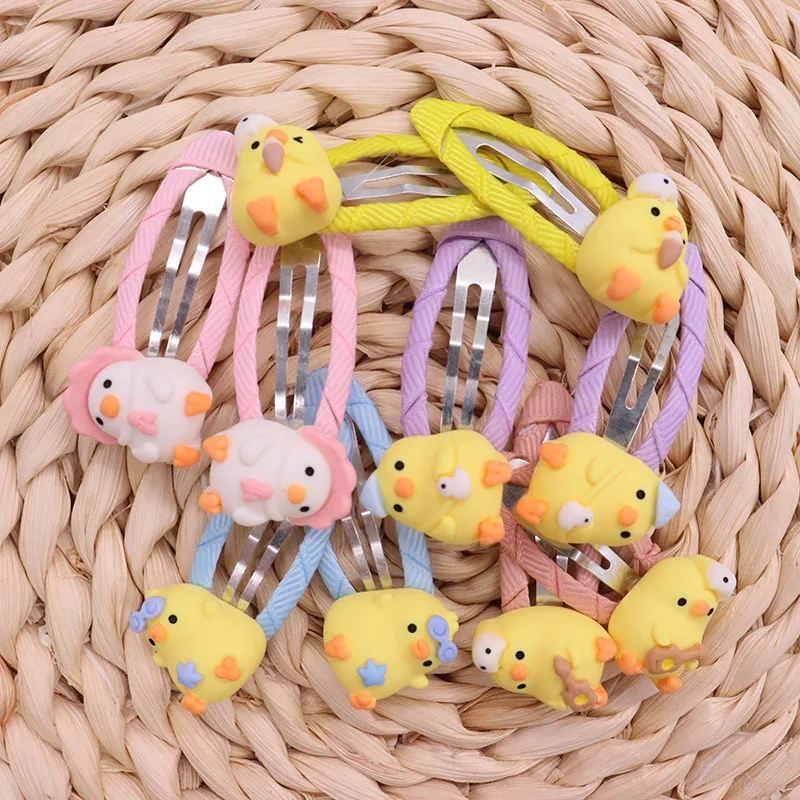 2 Pcs Lovely Little Chicken Children Elastics Hair Bands Hairpins Hair Clips Headwear Barrette Baby Girls Kids Hair Accessories