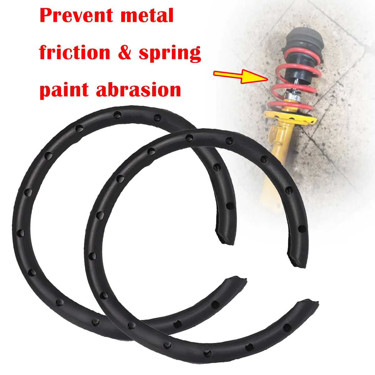 

2/4pc Universal Coil Spring Rubber Trunk Towing Spacers Rear Suspension Assisters Kit Noise Reducer Sleeve Accessories Parts Car