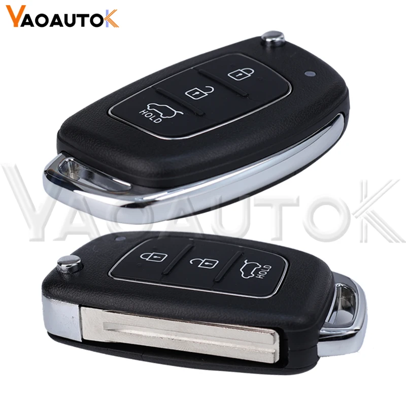 Remote Case Fob Flip Folding Car Key Shell 3/4 Buttons For Hyundai HB20 Auto For SANTA FE IX35 IX45 For Accent I40 For Solaris