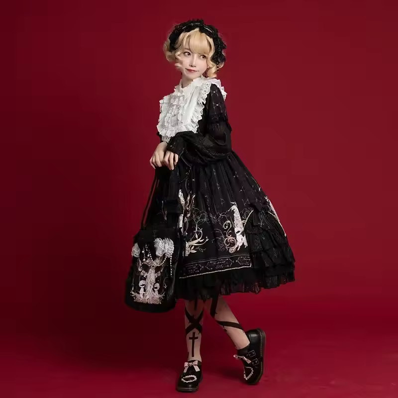 Reunion World ~ Sweet Long Sleeve Lolita Midi Dress by OCELOT - AliExpress