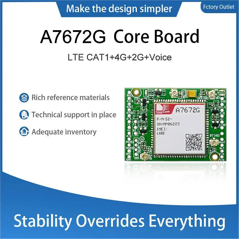 SIMCOM A7672G-LABA Double-row needle Core Board 4G+2G LTE CAT1 Module Global band Modem Board Development kit with Antenna