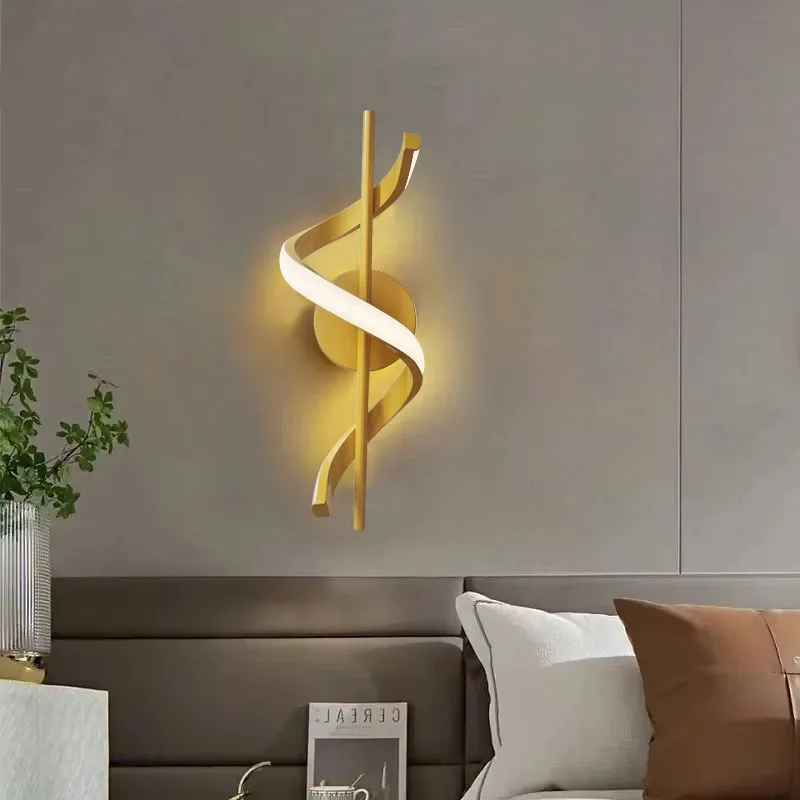 LED Wall Lamp Nordic Bedroom Bedside Minimalist Sconce Black White Gold Decorative Lighting Living Room Corridor Indoor Fixtures