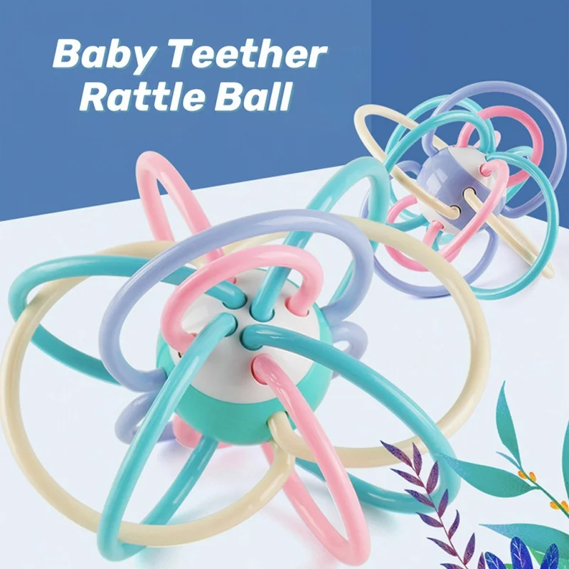 BPA Free Baby Rattle Ball, Brinquedo educativo chocalho, Manhattan Ball, Bonito e colorido, Brinquedos de desenvolvimento, Brinquedos de dentição macios