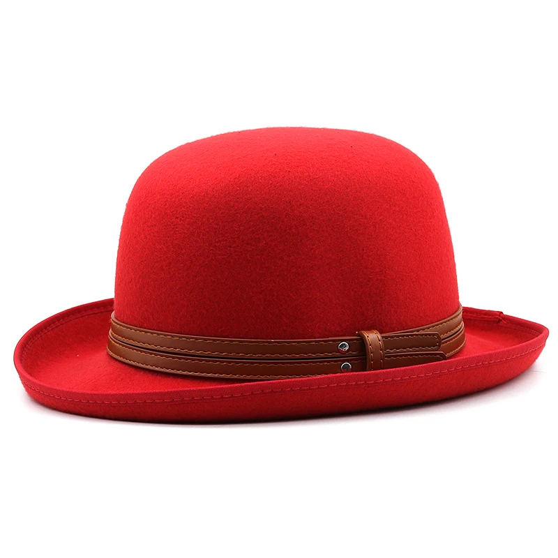 Wool Felt White Bowler Hat For Men/Women Fashion Party Formal Fedora Costume Magician Cap Groom Hat