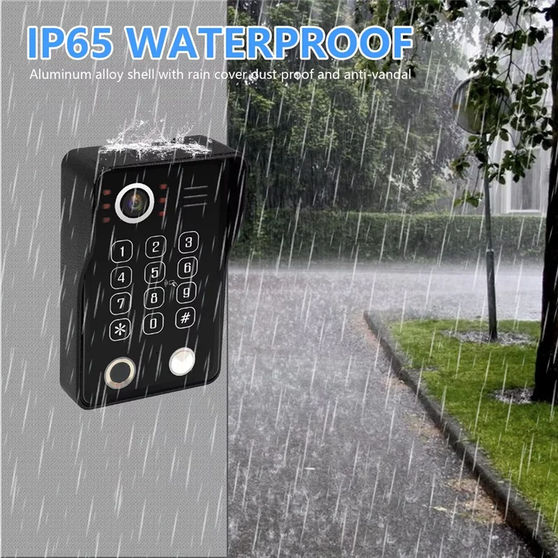 

A69evideo Intercom System Tuya Smart 1080P Wifi Monitor Doorphone Fingerprint Unlock Video Entry Cam Doorbell Home US Plug