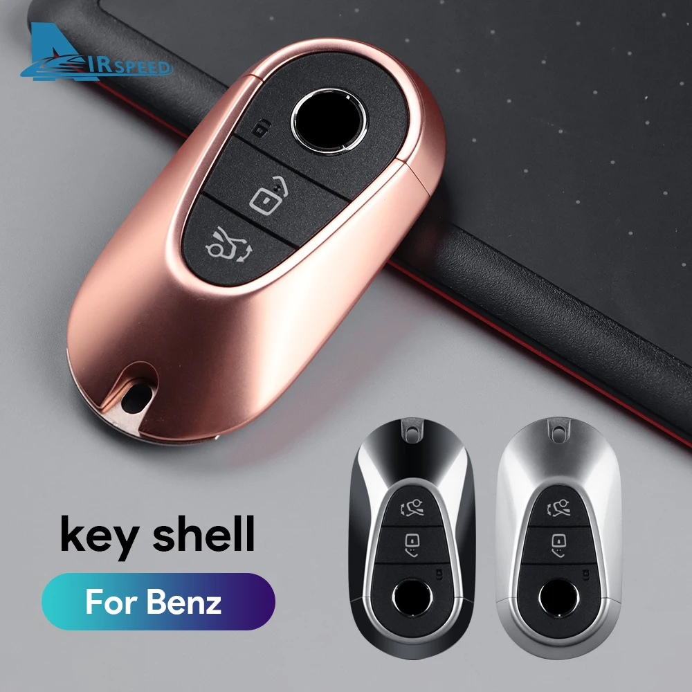 

Car Remote Key Case Cover-Rose Gold for Mercedes Benz 2022 2023 C S Class W206 W223 S350 C260 C300 S400 S450 S500 Key Shell Trim