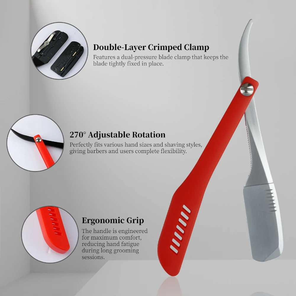 New Type Zinc Alloy Barber Manual Folding Shaving Razor Professional Haircut Straight Edge Razor Holder Salon Hairdresser Tools