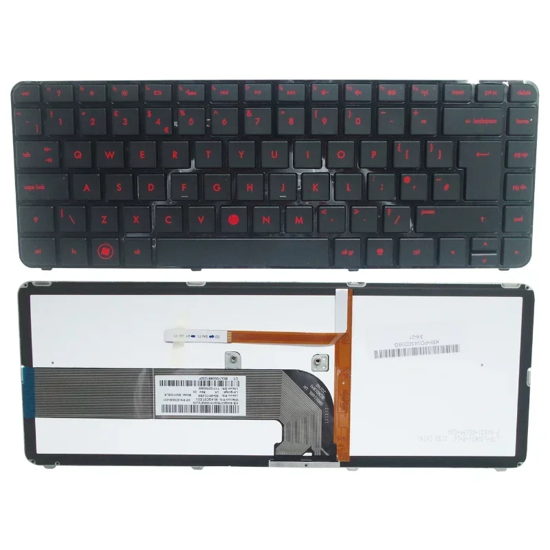 Teclado americano com retroiluminação para HP Pavilion dm4-3040ss dm4-3050ss dm4-3060ss DM4-3100