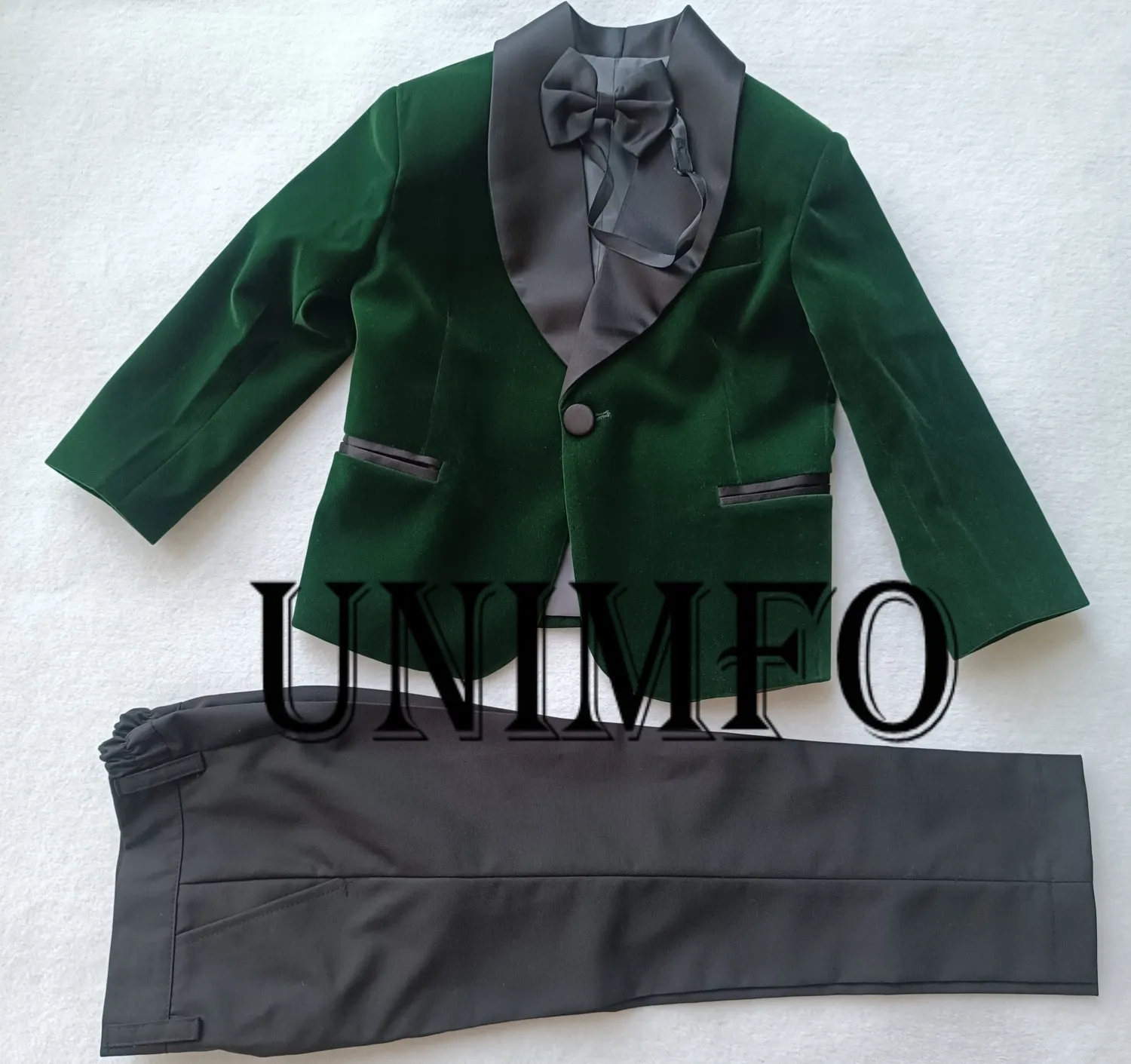 Giacche da ragazzo in velluto blu per abbigliamento da sposa festa di compleanno per bambini abiti formali anello portatore abbigliamento Blazer e pantaloni