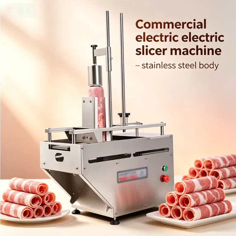 

Commercial Frozen Meat Slicer Electric Meat Planer Lamb Roll Cutting Machine Automatic Fat Cattle Mutton Roll slicer