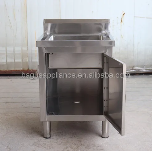 Best Selling Custom Single Bowl Stainless Steel Motor Sink Cabinet For Bakery Seasoning Plant & Winery Commercial Kitchen Use