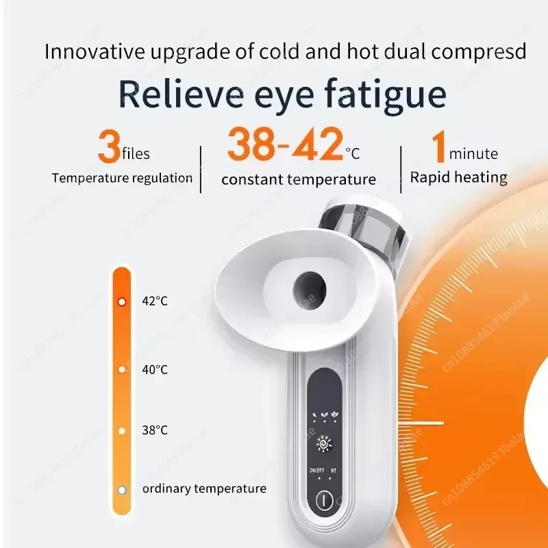 Hot Cold Compress Eye Steamer Relieve Fatigue Dry Eyes Moisturizing Heating Face Eye Massager Mask Humidifier Mist Nano Sprayer