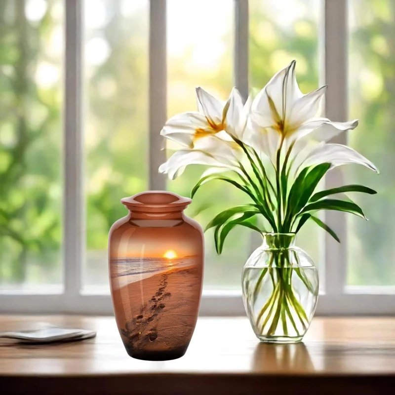 urna ludzka lub zwierzęca, wzór z piasku morskiego, kremacja, pamiątkowa, dla dorosłych, pamiątka