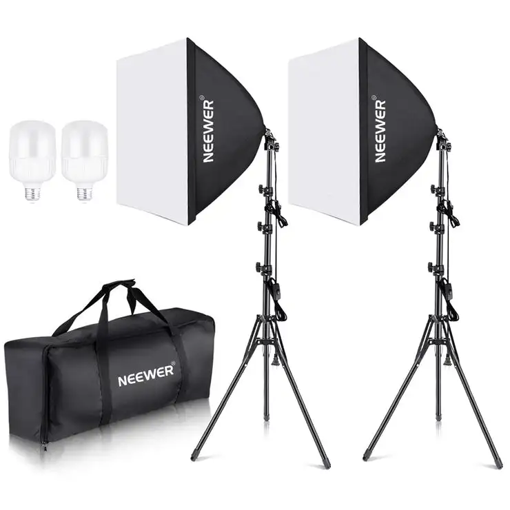 2025 Neewer 700W Professional Photography 24x24 Inches/60x60 Centimeters Softbox With E26 Socket Light Lighting Kit