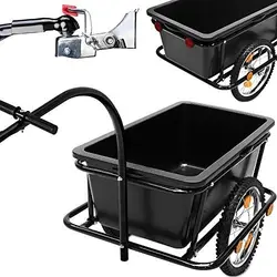 Remolque de bicicleta de gran capacidad, carrito de mano de jardín, equipaje de neumático acoplado, carrito de compras, remolque de bicicleta