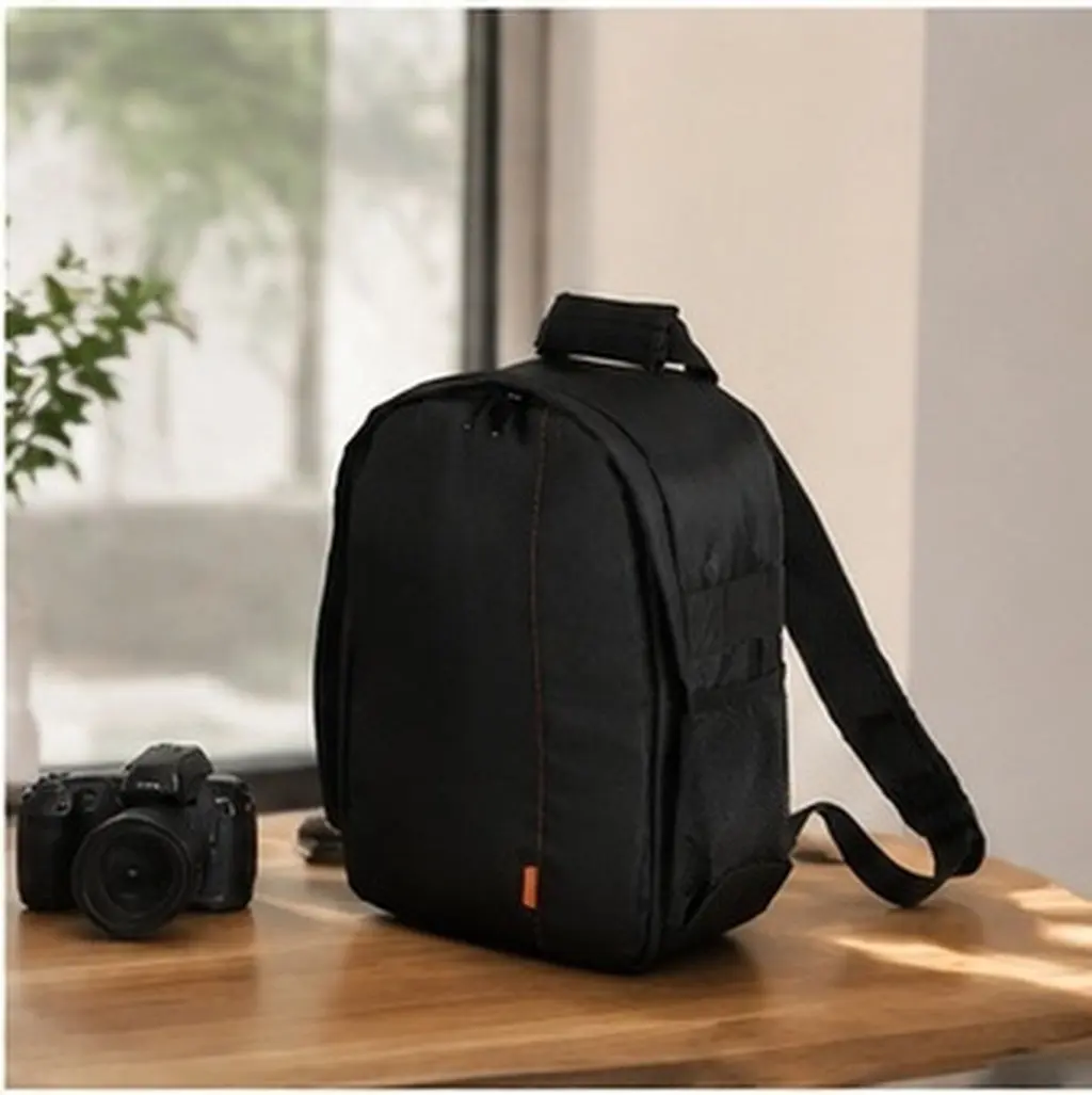 Compact Outdoor Camera Bag Professional Carrying Backpack Multi-Grid Zipper Digital Camera Storage Case Bag Portable Lens Case