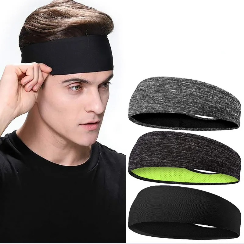 Sweatband for Men Women Elastic Sport Hairbands Head Band Yoga Headbands Headwear Headwrap Sports Hair Accessories Safety Band