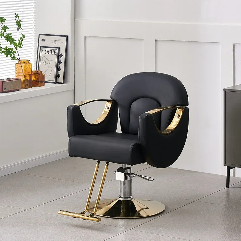 White Portable Barber Chair Aesthetic Designed Barbershop Beauty Barber Chair Swivel Stool Cadeira De Barbeiro Salon Furniture