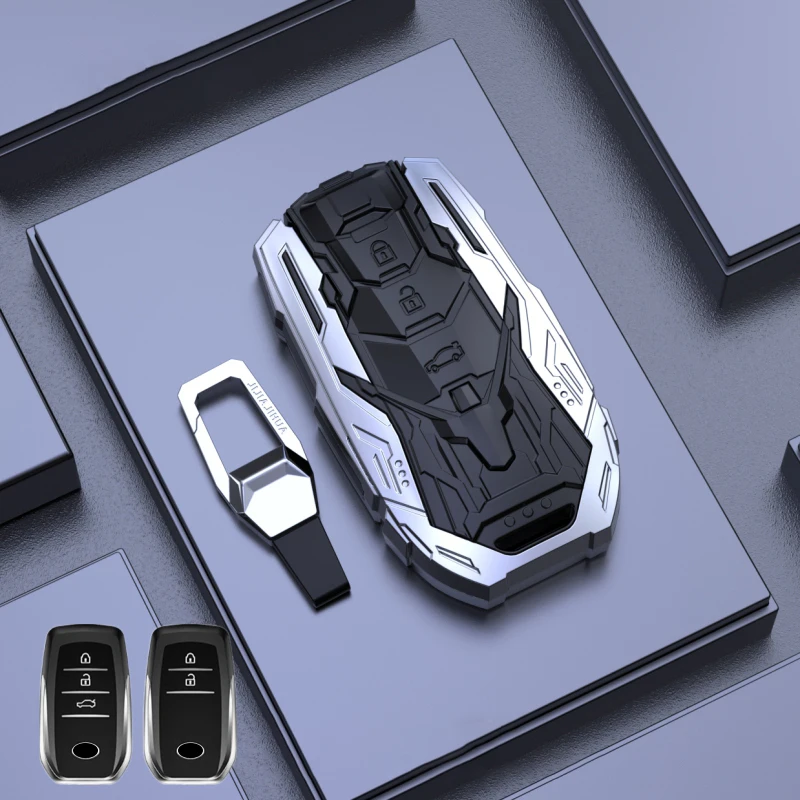 

Zinc Alloy Car Remote Key Case Cover for Toyota RAV4 Crown Hilux Fortuner Camry Land Cruiser Prado Protect Shell Fob Accessories