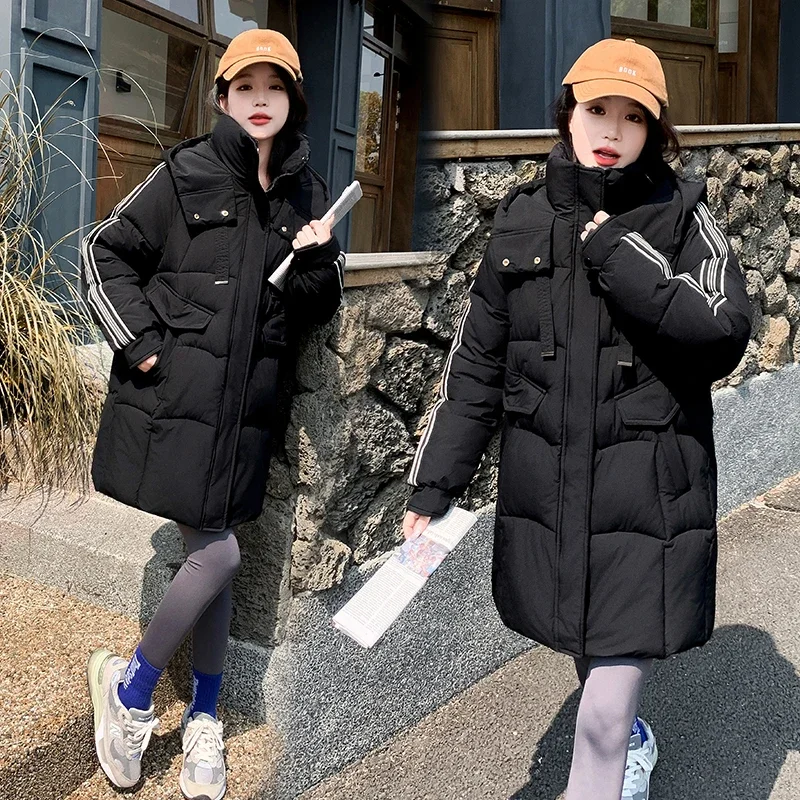 

Winter Women Jacket Long Parka Clothes Loose Coat Hooded Jacket Warm Thick Snow Wear Padded Coat Ladies Overcoat Female Outwear