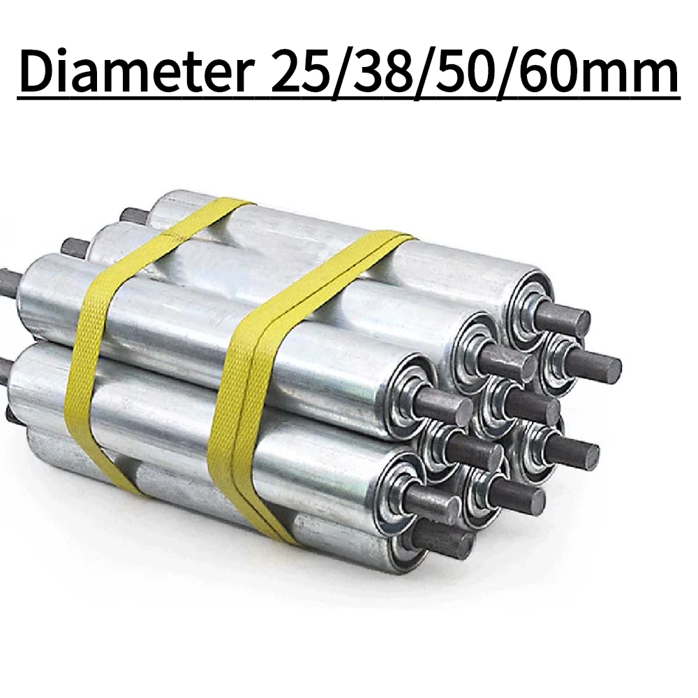 1PCS Galvanized Gravity Roller Conveyor Roller Tube Diameter 25/38/50/60mm Length 100/150/200/250/300/400/450/500/600/700mm