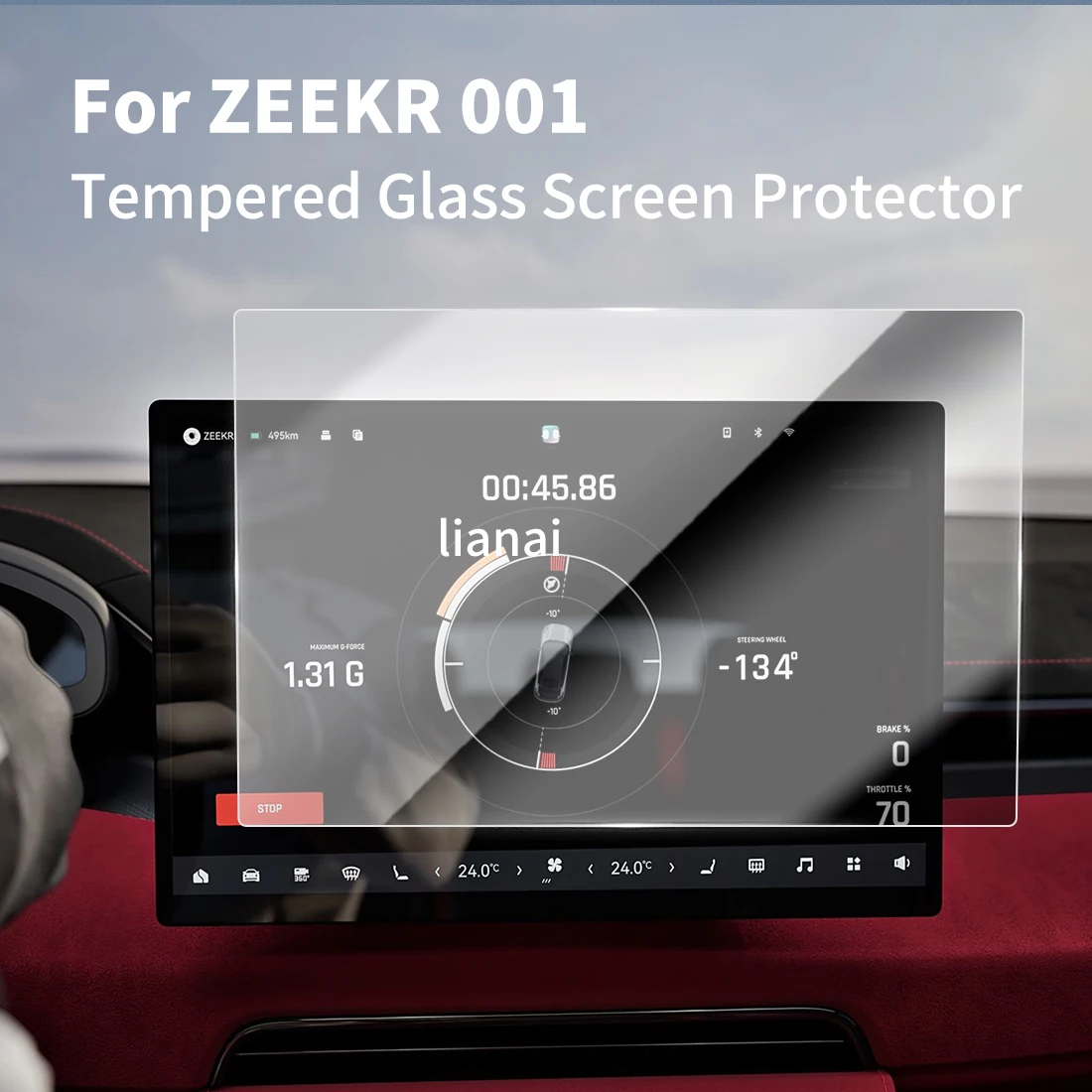 

Carplay Screen Protector Tempered Glass Protective Film Navigator Car Stickers Accessories For 24 ZEEKR001