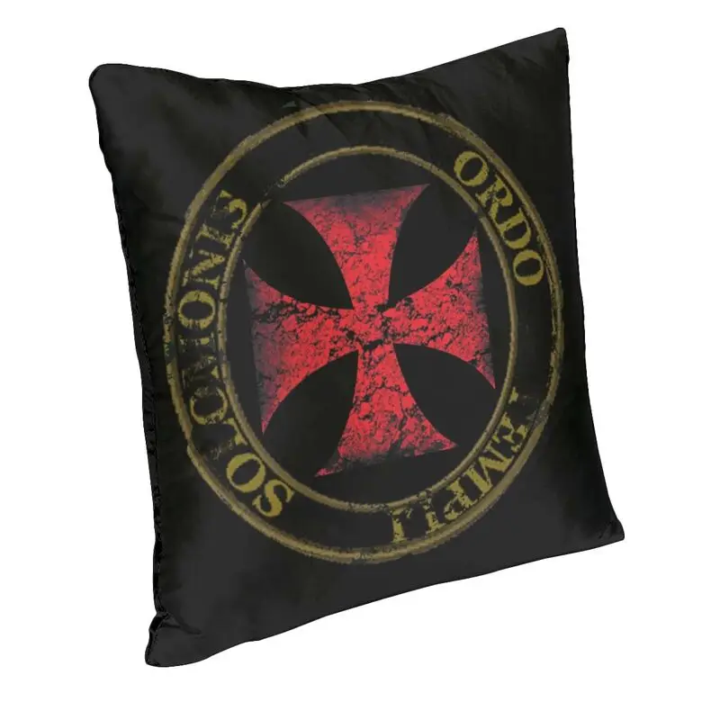 Templar Knight Seal Cross Cushion Cover 40x40 Decoration 3D Print Medieval Warrior Deus Vult Throw Pillow Living Room Two Side