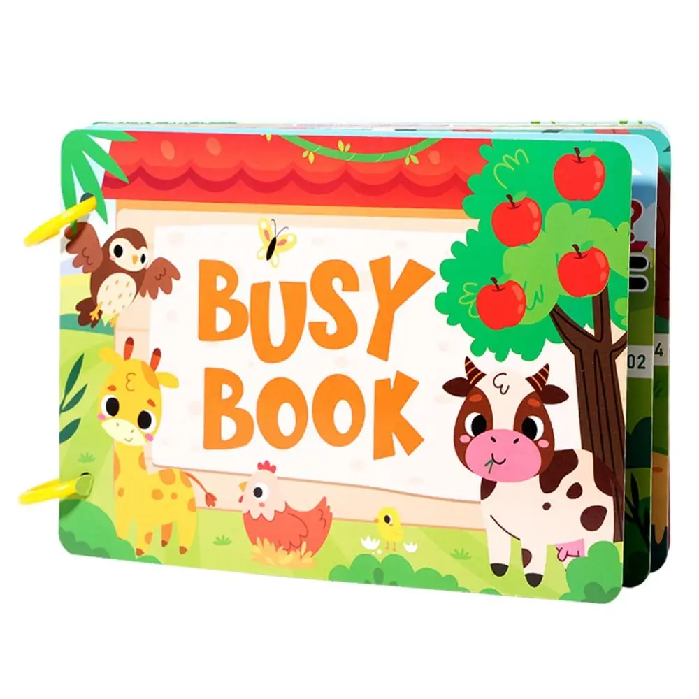 Handmade Montessori Quiet Busy Book Paper Repeated Pasting Quiet Stickers Book Hand Ledger Cartoon DIY Busy Book Toddlers