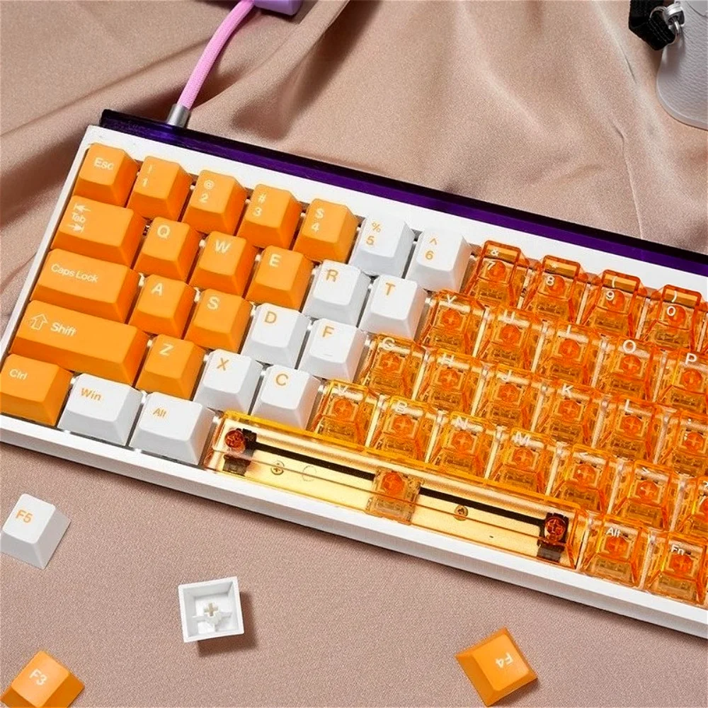 GEFENSI 150 PBT+PC Tri Color Keycap Set With Sublimation Cherry Contour Keycap Suitable For MX Mechanical Keyboard