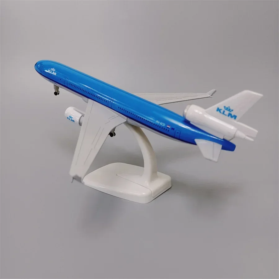 20cm Netherlands KLM Airlines MD MD-11 Airways Diecast Airplane Model Alloy Metal Air Plane Model w Wheels Aircraft Aeroplane