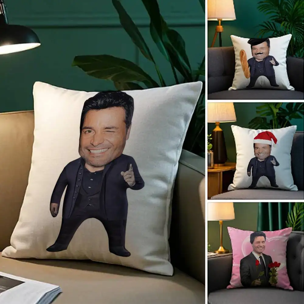 C-Chayanne Chiquito مضحك كيس وسادة نسيج قطيفة لينة المخدة مزدوجة الوجهين طباعة غطاء وسادة أريكة رمي #1