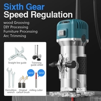 New 6 Speed 800W Electric Trimming Machine 30000rpm Woodworking Milling Engraving Hand Wood Edge Router Trimmer Home Power Tools