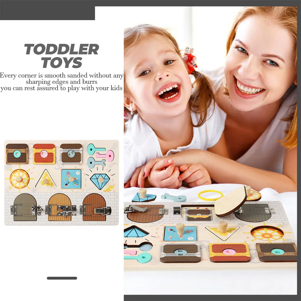 Déverrouiller des jouets de planche occupée pour bébés, porte sensorielle en bois Montessori, tout-petits, enfants et bébés