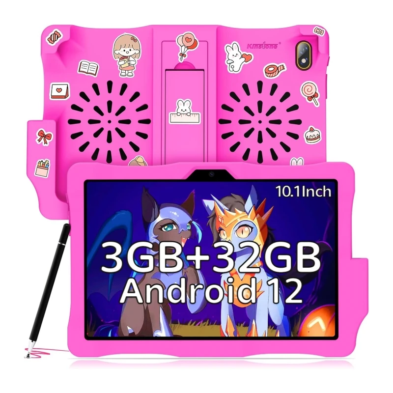 

Kinstone 10.1" Android 12 Children's Tablet With Eye Protection T310 Quad Core CPU 3GB+32GB 1280x800 HD IPS 6000mAh WiFi Bluetoo