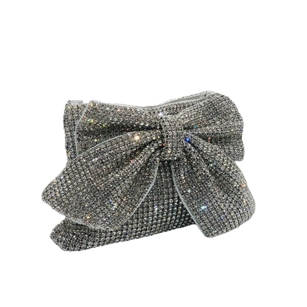 Bow Crystal Women's Diamond Evening Bag Full Diamond Dinner Cheongsam Versatile Chain Single Shoulder Oblique Span Woman Handbag