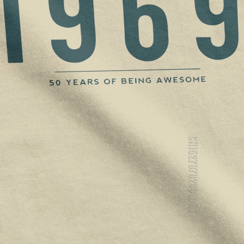 50th Birthday T-Shirt Gift 1969 50 Years Of Being Awesome Man\'s T Shirt Novelty Purified Cotton Short Sleeved Basic Tees Clothes