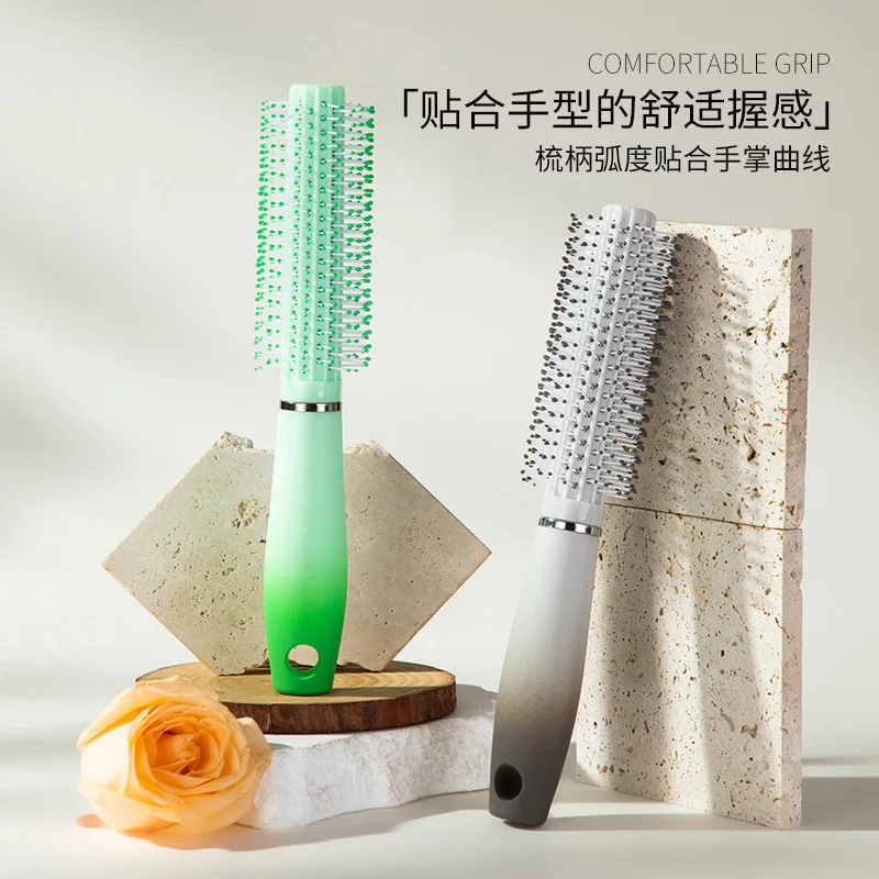 1pc AAnti Slip Handle Rolling Comb Exfoliating Hair Comb Anti-Static Massage Comb Dry Special for Real Hair Wigs