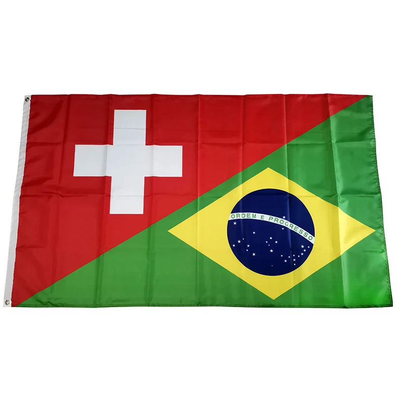 

Switzerland Brazil Flag Friendship 2ft*3ft (60*90cm) 3ft*5ft (90*150cm) Size Christmas Decorations Flag Banner