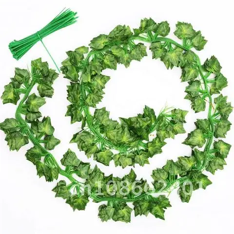 

12PCS Artificial Ivy Plants 26M/84FT Home Decor Wall Hanging Vines Green Fake Leaves Garland Leaves Diy For Wedding Party Room